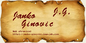 Janko Ginović vizit kartica